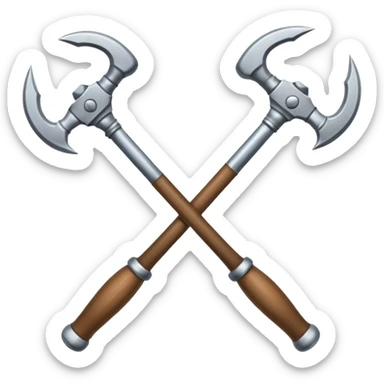 croisement d'un marteaux et d'une hache (en mode duel, qui des deux va gagner) sticker