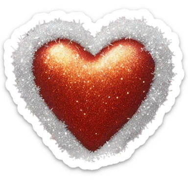 Glitter Christmas heart  sticker