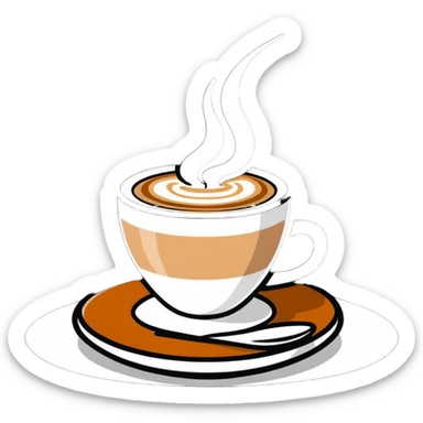 Cappuccino on the table in the Provenance garden sticker