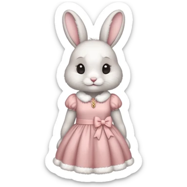 Rabbit wearing a dress sticker