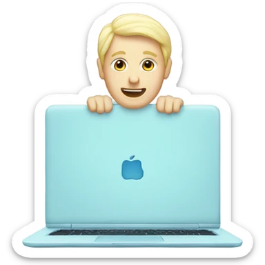 pastel blue laptop sticker