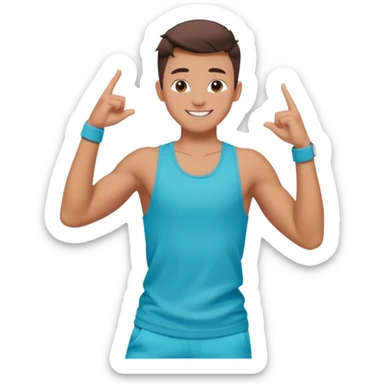 boy tiktok dance half body no tiktok logo sticker