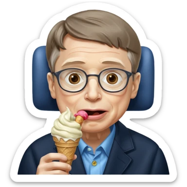 Stephen hawking eating ice cream  sticker