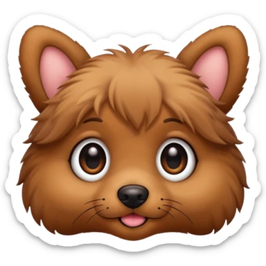 Cute puppy with bug eyes small eye lashes and sticker