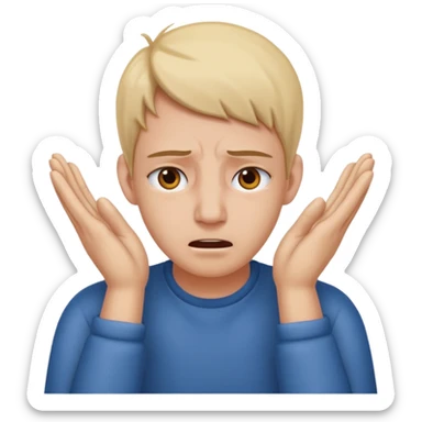 person covering ears with hands, in pain sticker