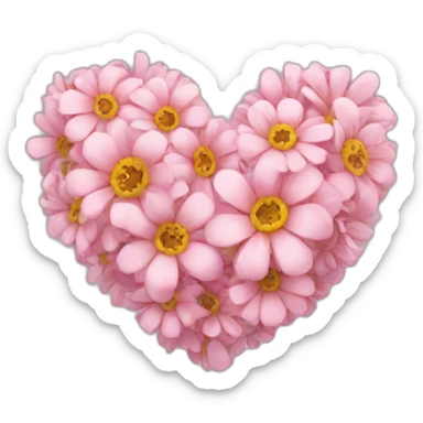 Flower heart sticker