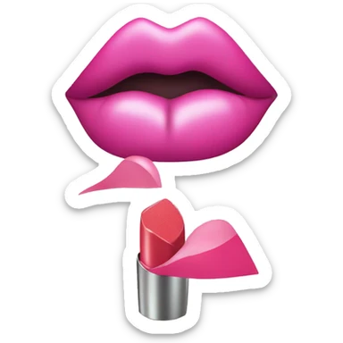 Pink lipstick kiss print  sticker