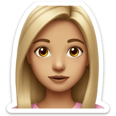 realistic portrait of girl with brown eyes  sticker