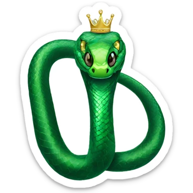 Emerald snake with a crown head Emerald Emerald sticker