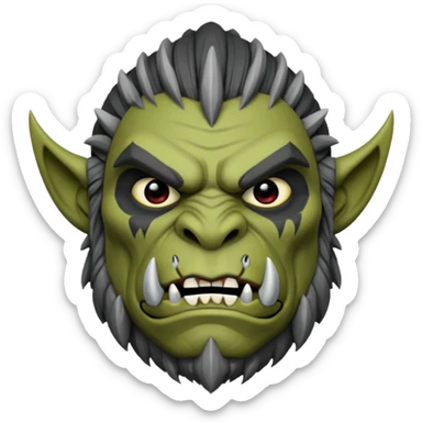 Harf-Orc dnd estilo blanco y negro dibujo sticker