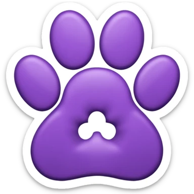 Purple paw print emoji sticker