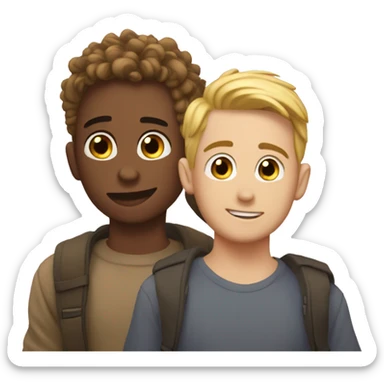 gay boys in love looking at eschother sticker