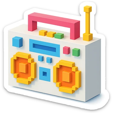 white boombox sticker