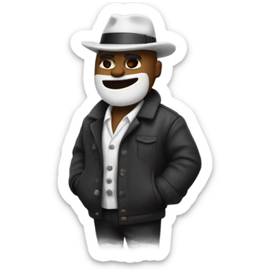 A gangster that’s a snowman. sticker