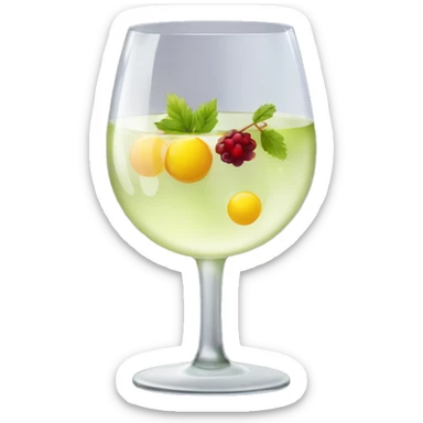 Un verre de vin rempli d’un coktail avec glaçons sticker