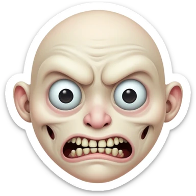 scary ugly face  sticker