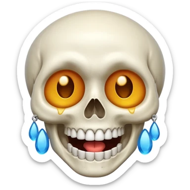 Skull laughing crying sticker