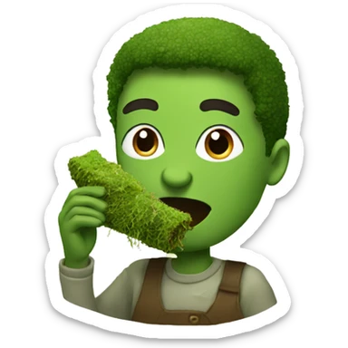 someone eating moss sticker