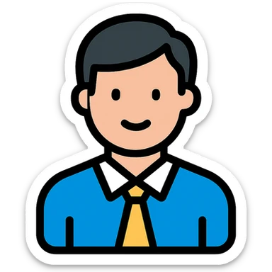 a man, color outline icon style sticker