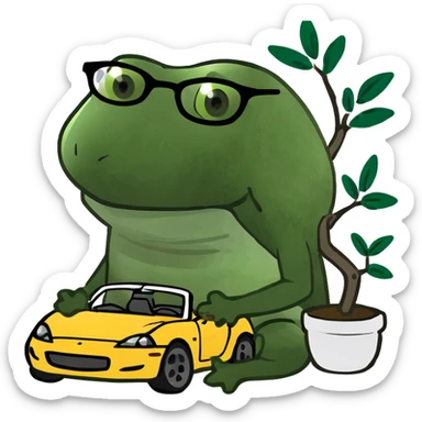 a bonsai tree with an s2000 under it  sticker