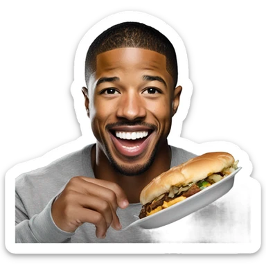 Michael b Jordan eating  sticker