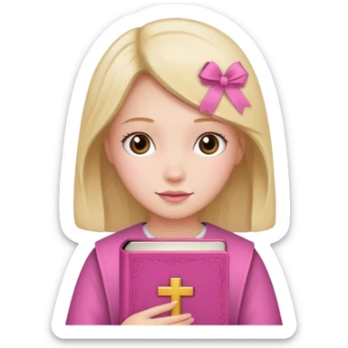 Girly girl withh a pink bible  sticker