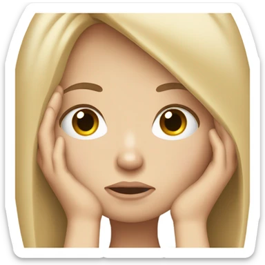  White girl ashamed of herself of hiding face in hands sticker