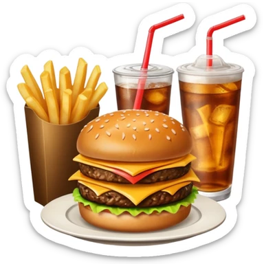 Meal combo with  drink sticker