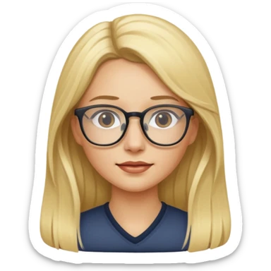 mulher loira cabelo longos com oculos sticker