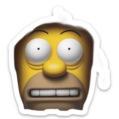 Half body portrait of homer simpson wearing a red cloth, michael whelan and karol bak, by Andrew Ferez, pascal blanche, graphic artist magali villeneuve, mark simonetti sticker