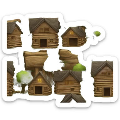log cabin in the woods sticker