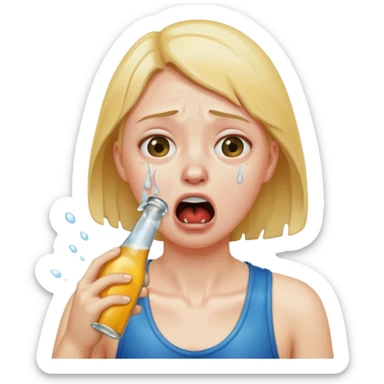 POV choking by the neck, wet face, drunk sticker