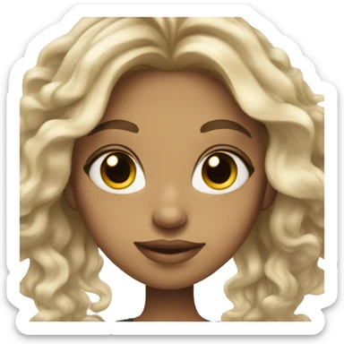 Girl with blonde balayage hair with grey eyes sticker