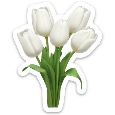 White tulips sticker