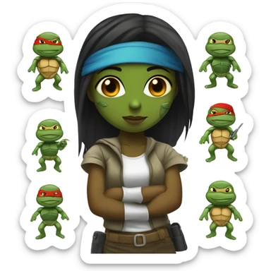 Ghetto girl with a ninja turtle sticker