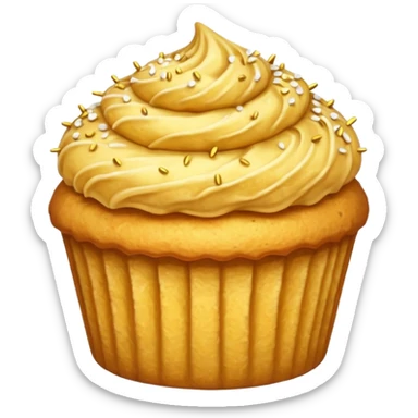gold vanilla muffin gold sprinkles on top sticker