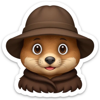 mole wearing a hat sticker