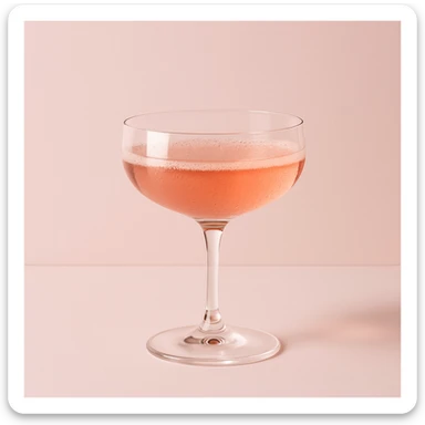 rose champagne in a couple glass, minimal, modern, soft pink tones sticker