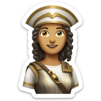 Ancient Greek female ship captain sticker