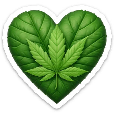 Pot leaf heart sticker