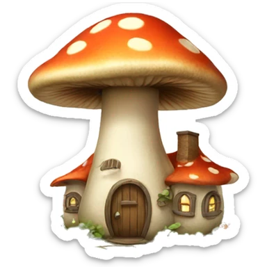 Mushroom house sticker