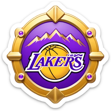 Los Angeles Lakers Badge 3D and Glitch effect sticker