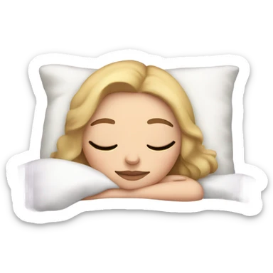 White Girl with eyeliner sleeping in her bed sticker