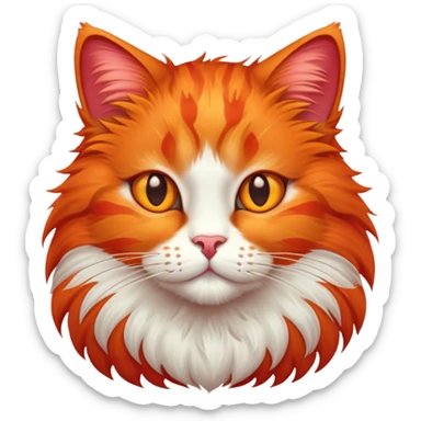 red cat with orange spots sticker