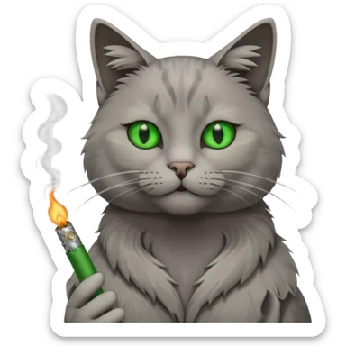 Un gato fumando un porro sticker