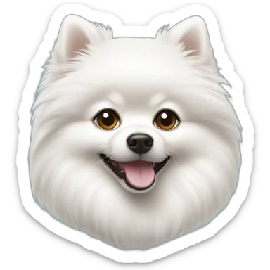 White Pomeranian sticker