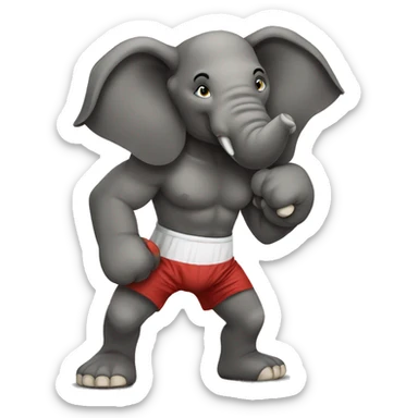 strong elephant boxer sticker