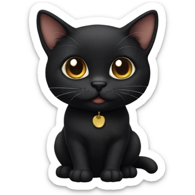 Black munchkin cat sticker