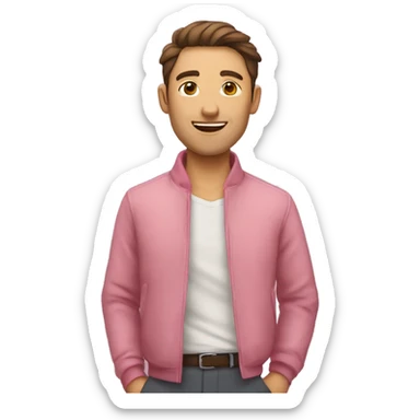 Homme avec une jupe rose  sticker