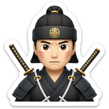 I want a black and white samurai. It is for an icon. sticker